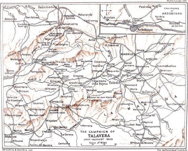 Map of the campaign of Talavera