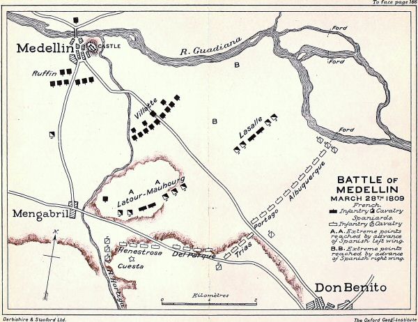 Map of the battle of Medellin