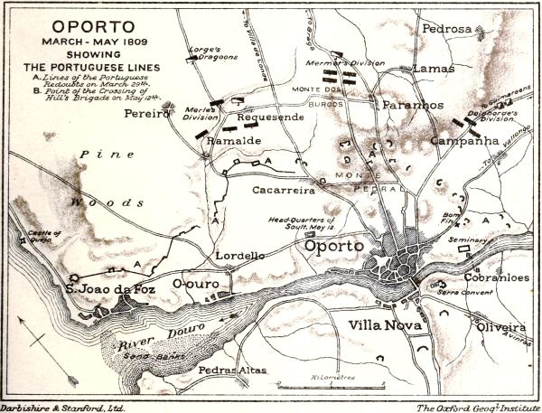 Oporto showing the Portuguese lines