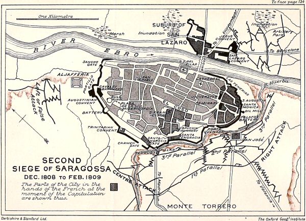 Map of the second siege of Saragossa