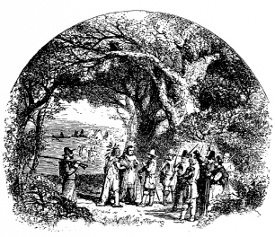 Image unavailable: After a three days’ march he came to an Indian encampment
Pitched on the edge of a meadow, between the sea and the forest.

