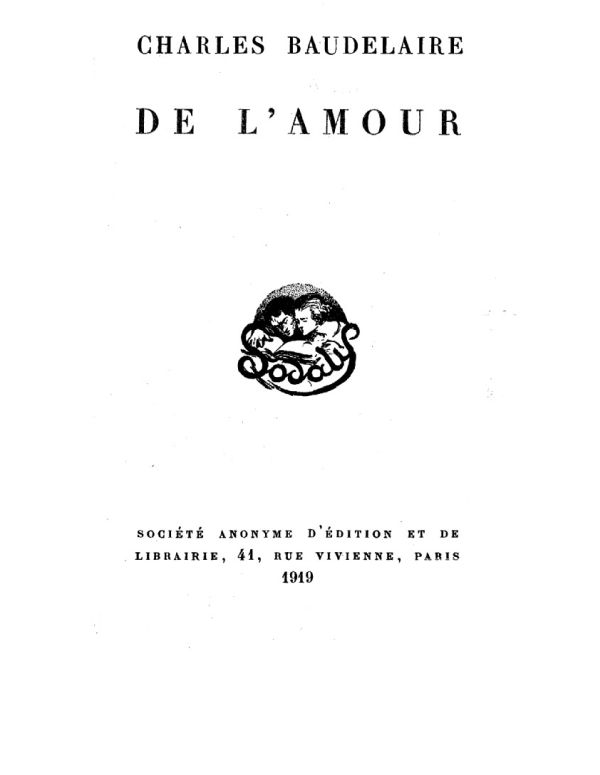 The Project Gutenberg Ebook Of De L Amour By Charles Baudelaire