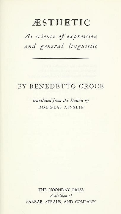 The Project Gutenberg eBook Æsthetic, by Benedetto Croce.