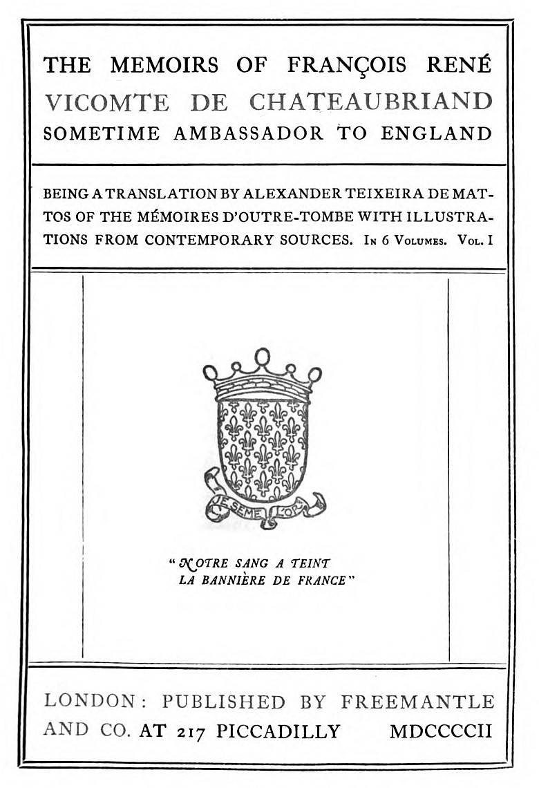 The Project Gutenberg eBook of The Memoirs of François René Vicomte de Chateaubriand, by F bild