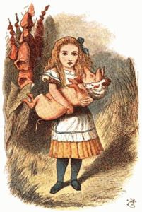 Alice holding the pig