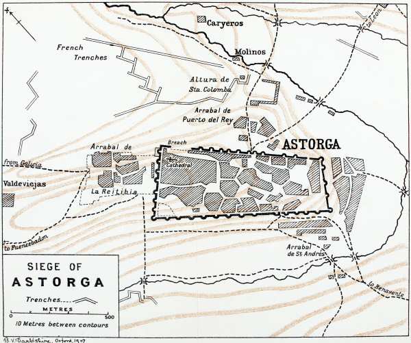 Map of the siege of Astorga