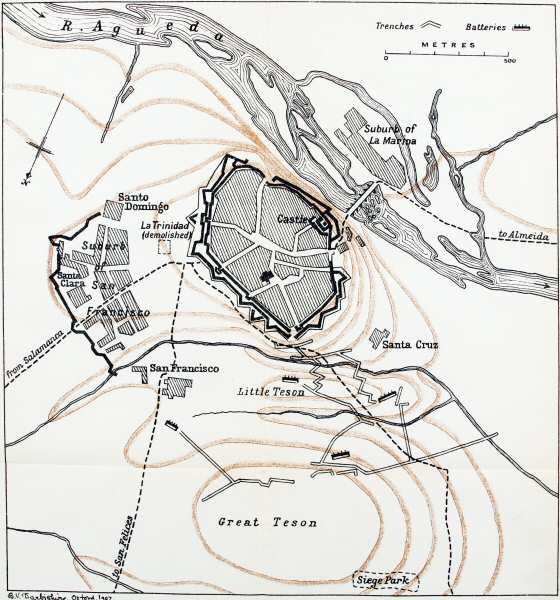 Map of the siege of Ciudad Rodrigo