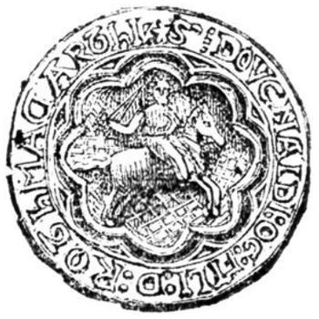 Drawing of the seal of Donald Og, king of Desmond