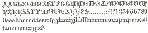 
       AABBCCDDEEFFGGHHIIJKKLLMMNNOOP PQRRSSTTUVWWXYYZ&....;::'!?123456789
       0aaabbcccddeeeffgghhiiijjkklllmmnnnoooppqrrrssstt tuuvvwxyyz$