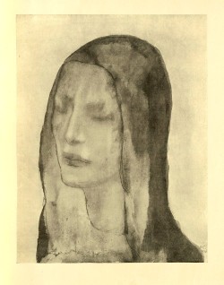 Portrait of a woman wearing a veil.