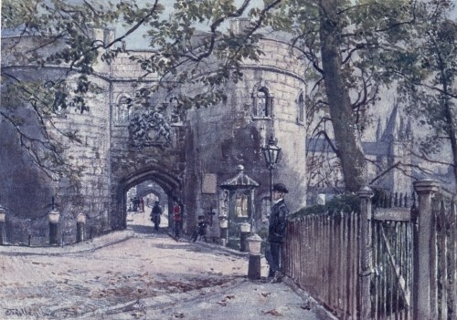 Image unavailable: MIDDLE TOWER (WEST FRONT), NOW THE ENTRANCE TO THE TOWER
BUILDINGS, BUT FORMERLY SURROUNDED BY THE MOAT