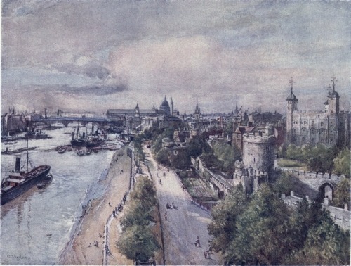 Image unavailable: THE TOWER FROM THE TOWER BRIDGE, LOOKING WEST