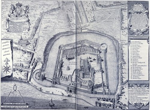 Image unavailable: A True and Exact Draught of the TOWER LIBERTIES, furvey
in the Year 1597 by GULIELMUS HAIWARD and J. GASCOYNE.

E. Gardner’s Collection.