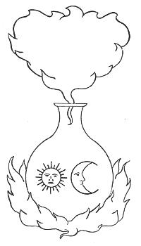 Sun and Moon in an alchemical bottle