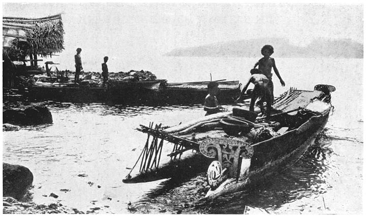 A Canoe in Gumasila Loading Pots.