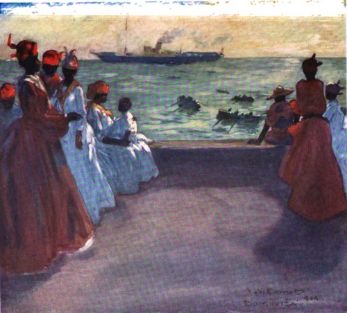 Image unavailable: THE ARRIVAL OF THE ROYAL MAIL STEAMER, DOMINICA