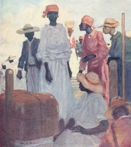 Image unavailable: PASSENGERS EMBARKING FROM A QUAY, ST. ANN’S BAY,
JAMAICA