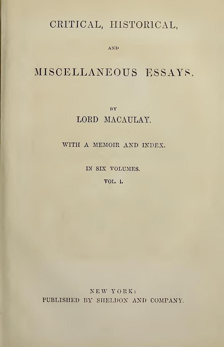 macaulay essay examples