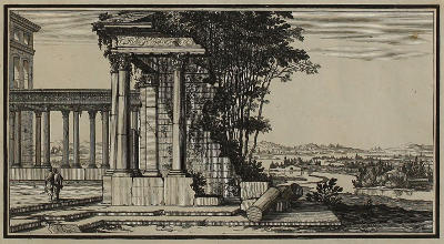 Engraving of some classical ruins