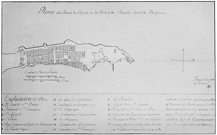 Plan of the port of Cavite and its fortifications, by Tomás de Castro y Andrade, 1762 (?)