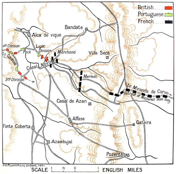 Map of the combat of Casal Novo