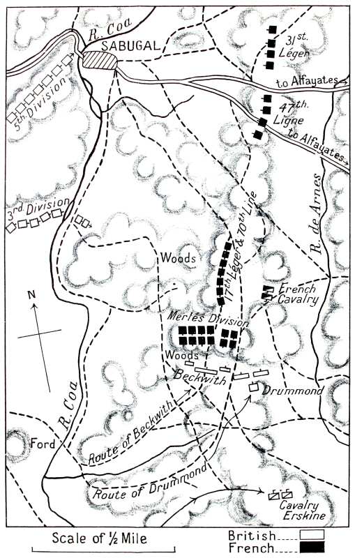 Map of the combat of Sabugal
