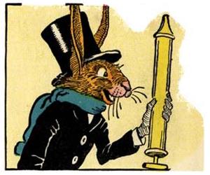 Uncle Wiggily with his squirt gun