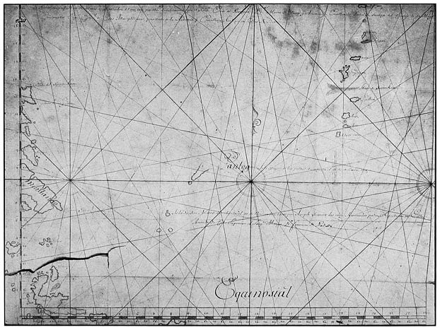 Map of portion of the Palaos Islands, discovered 1710 by expedition under Francisco Padilla; drawn by José Somera, chief pilot