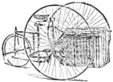 A penny farthing tricycle with carrier basket