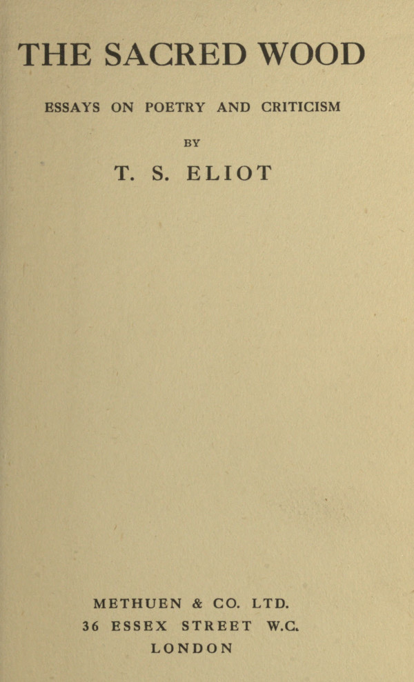ts eliot tradition and the individual talent main points