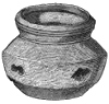 Fig. 1.—Clay Vase, one of four found in a mediæval stone coffin at Montrose.