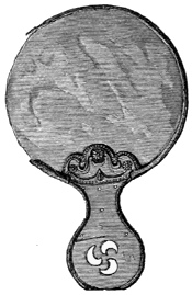 Fig. 103.—Bronze Mirror found at Balmaclellan (8 inches in diameter)