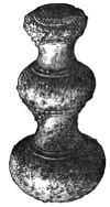 Fig. 208.—Bronze Knob found in Broch of Harray (3½ inches in length).
