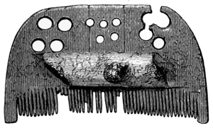 Fig. 213.—Round-backed, single-edged Comb from Broch of Burwick.