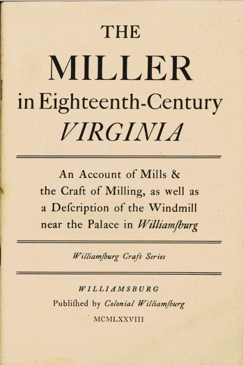 The Miller in Eighteenth-Century Virginia