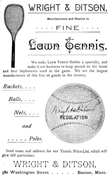 WRIGHT & DITSON MANUFACTURERS OF FINE LAWN-TENNIS RACKET SEARS SPECIAL BOSTON 