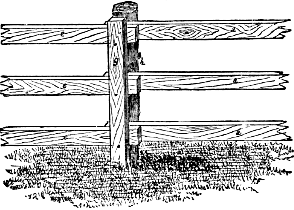 post with three rails