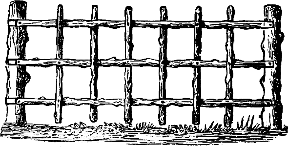 open frame rustic fence