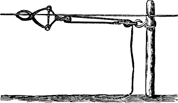 block and tackle used to tighten wire
