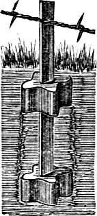 iron post with two support tiles
