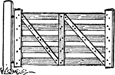 gate with three braces