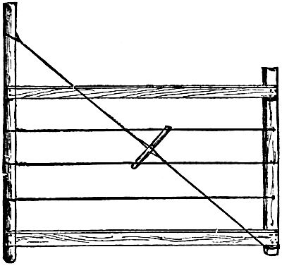wire gate with a wooden frame