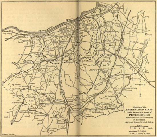 Sketch of Entrenched Lines in Front of Petersburg