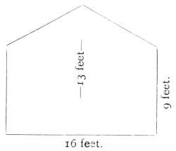 Outline of rectangular space with triangular roof