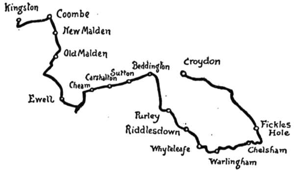 Map—Kingston to Croydon