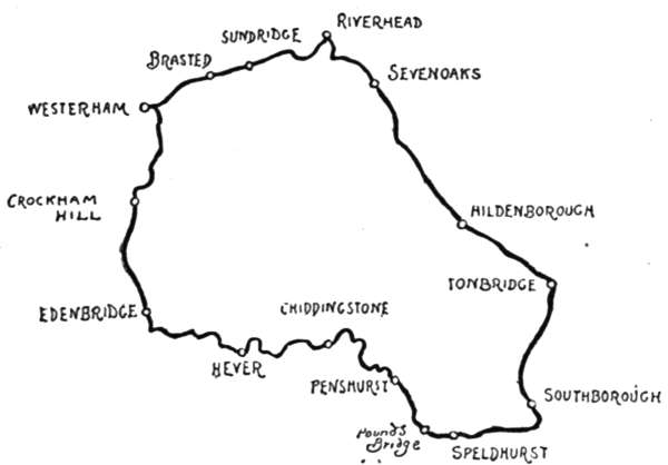 Map—WESTERHAM to TONBRIDGE