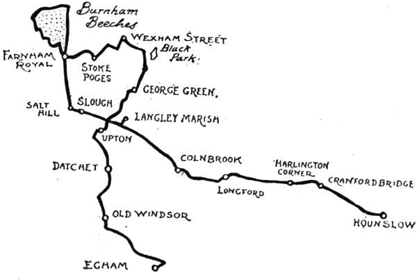 Map—EGHAM to HOUNSLOW