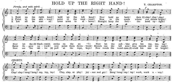 MUSIC: HOLD UP THE RIGHT HAND!