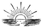 Drawing of the sun rising in the east