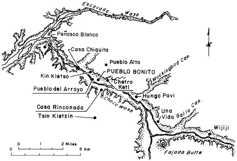 Map of Chaco Canyon.